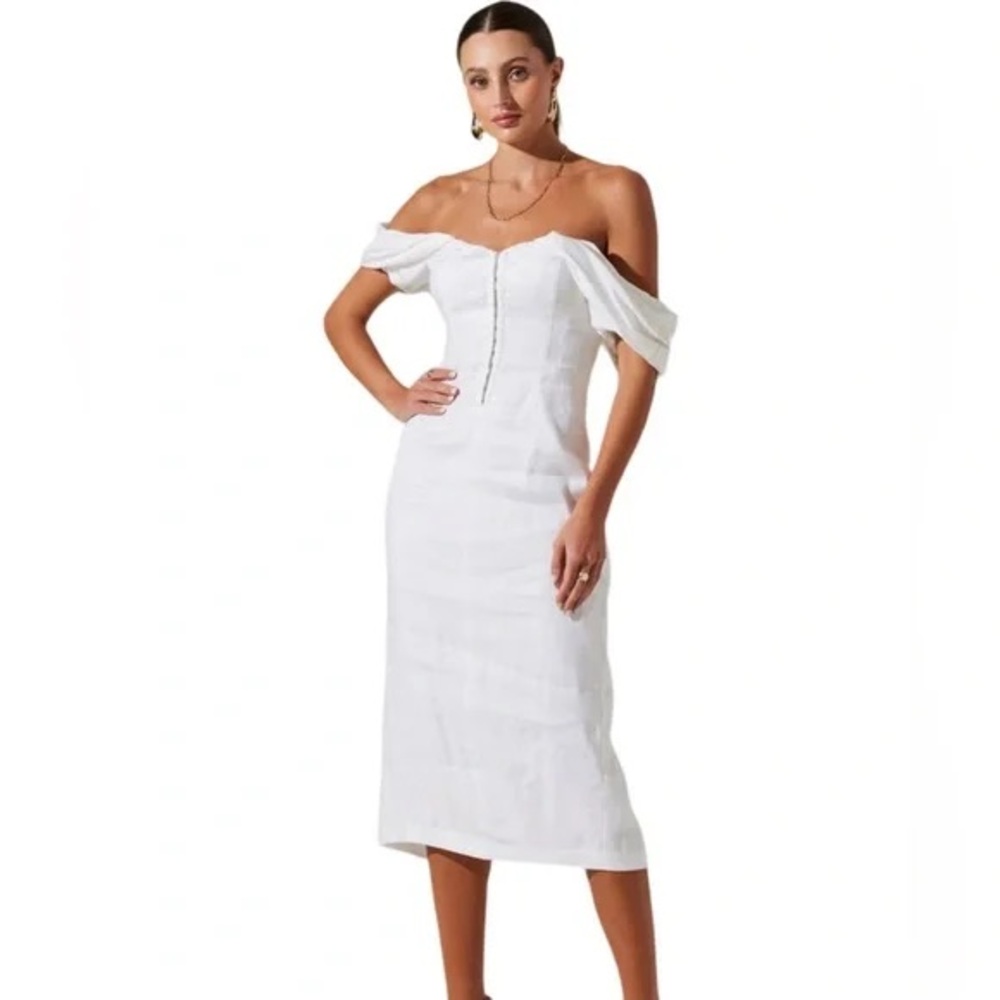 Astr Off-Shoulder White Dress